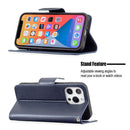 Embossing Two Butterflies Pattern Horizontal Flip PU Leather Case with Holder & Card Slot & Wallet & Lanyard For iPhone 13(Blue)