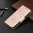 Embossing Two Butterflies Pattern Horizontal Flip PU Leather Case with Holder & Card Slot & Wallet & Lanyard For iPhone 13 Pro(Rose Gold)