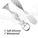 Solid Color Twist Silicone Watch Band For Apple Watch Series 7 41mm / 6 & SE & 5 & 4 40mm / 3 & 2 & 1 38mm(White)