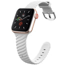 Solid Color Twist Silicone Watch Band For Apple Watch Series 7 41mm / 6 & SE & 5 & 4 40mm / 3 & 2 & 1 38mm(White)