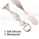 Solid Color Twist Silicone Watch Band For Apple Watch Series 7 41mm / 6 & SE & 5 & 4 40mm / 3 & 2 & 1 38mm(Pink Sand)