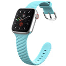 Solid Color Twist Silicone Watch Band For Apple Watch Series 7 41mm / 6 & SE & 5 & 4 40mm / 3 & 2 & 1 38mm(Blue)