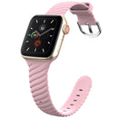 Solid Color Twist Silicone Watch Band For Apple Watch Series 7 45mm / 6 & SE & 5 & 4 44mm / 3 & 2 & 1 42mm(Pink)