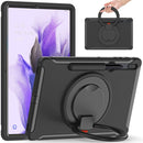 For Samsung Galaxy Tab S8+ / Tab S8 Plus / Tab S7 FE / Tab S7+/S7 FE 12.4 inch T970 Shockproof TPU + PC Protective Case with 360 Degree Rotation Foldable Handle Grip Holder & Pen Slot(Black)