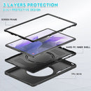 For Samsung Galaxy Tab S8+ / Tab S8 Plus / Tab S7 FE / Tab S7+/S7 FE 12.4 inch T970 Shockproof TPU + PC Protective Case with 360 Degree Rotation Foldable Handle Grip Holder & Pen Slot(Black)