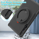 For Samsung Galaxy Tab S8+ / Tab S8 Plus / Tab S7 FE / Tab S7+/S7 FE 12.4 inch T970 Shockproof TPU + PC Protective Case with 360 Degree Rotation Foldable Handle Grip Holder & Pen Slot(Black)