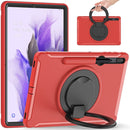 For Samsung Galaxy Tab S8+ / Tab S8 Plus / Tab S7 FE / Tab S7+/S7 FE 12.4 inch T970 Shockproof TPU + PC Protective Case with 360 Degree Rotation Foldable Handle Grip Holder & Pen Slot(Red)