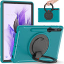 For Samsung Galaxy Tab S8+ / Tab S8 Plus / Tab S7 FE / Tab S7+/S7 FE 12.4 inch T970 Shockproof TPU + PC Protective Case with 360 Degree Rotation Foldable Handle Grip Holder & Pen Slot(Blue)