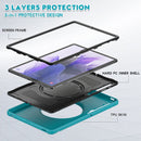 For Samsung Galaxy Tab S8+ / Tab S8 Plus / Tab S7 FE / Tab S7+/S7 FE 12.4 inch T970 Shockproof TPU + PC Protective Case with 360 Degree Rotation Foldable Handle Grip Holder & Pen Slot(Blue)