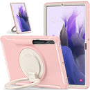 For Samsung Galaxy Tab S8+ / Tab S8 Plus / Tab S7 FE / Tab S7+/S7 FE 12.4 inch T970 Shockproof TPU + PC Protective Case with 360 Degree Rotation Foldable Handle Grip Holder & Pen Slot(Cherry Blossoms Pink)