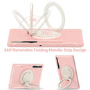 For Samsung Galaxy Tab S8+ / Tab S8 Plus / Tab S7 FE / Tab S7+/S7 FE 12.4 inch T970 Shockproof TPU + PC Protective Case with 360 Degree Rotation Foldable Handle Grip Holder & Pen Slot(Cherry Blossoms Pink)