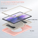 For Samsung Galaxy Tab S8+ / Tab S8 Plus / Tab S7 FE / Tab S7+/S7 FE 12.4 inch T970 Shockproof TPU + PC Protective Case with 360 Degree Rotation Foldable Handle Grip Holder & Pen Slot(Cherry Blossoms Pink)