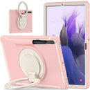 For Samsung Galaxy Tab S8+ / Tab S8 Plus / Tab S7 FE / Tab S7+/S7 FE 12.4 inch T970 Shockproof TPU + PC Protective Case with 360 Degree Rotation Foldable Handle Grip Holder & Pen Slot(Cherry Blossoms Pink)