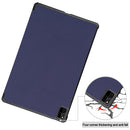 For Huawei MatePad Pro 12.6 2021 Custer Texture Horizontal Flip Leather Case with Three-folding Holder & Sleep / Wake-up Function(Blue)