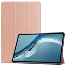 For Huawei MatePad Pro 12.6 2021 Custer Texture Horizontal Flip Leather Case with Three-folding Holder & Sleep / Wake-up Function(Rose Gold)