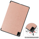 For Huawei MatePad Pro 12.6 2021 Custer Texture Horizontal Flip Leather Case with Three-folding Holder & Sleep / Wake-up Function(Rose Gold)