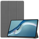 For Huawei MatePad Pro 12.6 2021 Custer Texture Horizontal Flip Leather Case with Three-folding Holder & Sleep / Wake-up Function(Grey)