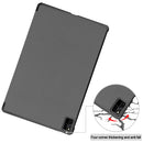 For Huawei MatePad Pro 12.6 2021 Custer Texture Horizontal Flip Leather Case with Three-folding Holder & Sleep / Wake-up Function(Grey)