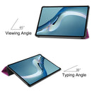 For Huawei MatePad Pro 12.6 2021 Custer Texture Horizontal Flip Leather Case with Three-folding Holder & Sleep / Wake-up Function(Purple)
