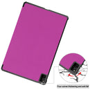 For Huawei MatePad Pro 12.6 2021 Custer Texture Horizontal Flip Leather Case with Three-folding Holder & Sleep / Wake-up Function(Purple)
