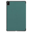 For Huawei MatePad Pro 12.6 2021 Custer Texture Horizontal Flip Leather Case with Three-folding Holder & Sleep / Wake-up Function(Dark Green)