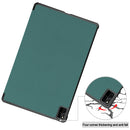 For Huawei MatePad Pro 12.6 2021 Custer Texture Horizontal Flip Leather Case with Three-folding Holder & Sleep / Wake-up Function(Dark Green)