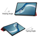 For Huawei MatePad Pro 12.6 2021 Custer Texture Horizontal Flip Leather Case with Three-folding Holder & Sleep / Wake-up Function(Red)