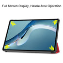 For Huawei MatePad Pro 12.6 2021 Custer Texture Horizontal Flip Leather Case with Three-folding Holder & Sleep / Wake-up Function(Red)