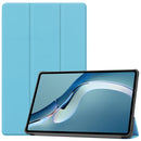 For Huawei MatePad Pro 12.6 2021 Custer Texture Horizontal Flip Leather Case with Three-folding Holder & Sleep / Wake-up Function(Sky Blue)
