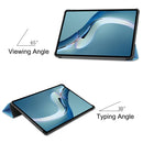 For Huawei MatePad Pro 12.6 2021 Custer Texture Horizontal Flip Leather Case with Three-folding Holder & Sleep / Wake-up Function(Sky Blue)