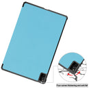For Huawei MatePad Pro 12.6 2021 Custer Texture Horizontal Flip Leather Case with Three-folding Holder & Sleep / Wake-up Function(Sky Blue)
