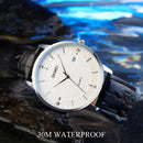 SKMEI 1801 Men Casual Calendar Quartz Watch(Silver White Brown)