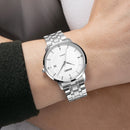 SKMEI 1801 Men Casual Calendar Quartz Watch(Silver White Brown)