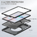 For Samsung Galaxy Tab S6 T860 Shockproof TPU + PC Protective Case with 360 Degree Rotation Foldable Handle Grip Holder & Pen Slot(Black)