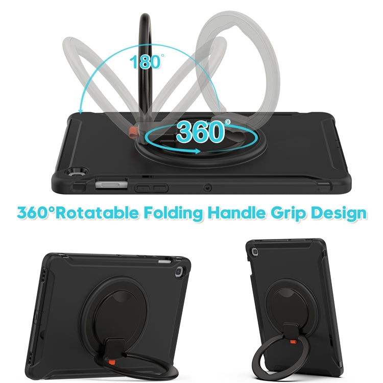 For Samsung Galaxy Tab S5e 10.5 inch T720 2019 Shockproof TPU + PC Protective Case with 360 Degree Rotation Foldable Handle Grip Holder & Pen Slot(Black)