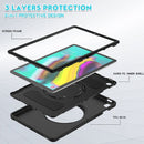For Samsung Galaxy Tab S5e 10.5 inch T720 2019 Shockproof TPU + PC Protective Case with 360 Degree Rotation Foldable Handle Grip Holder & Pen Slot(Black)