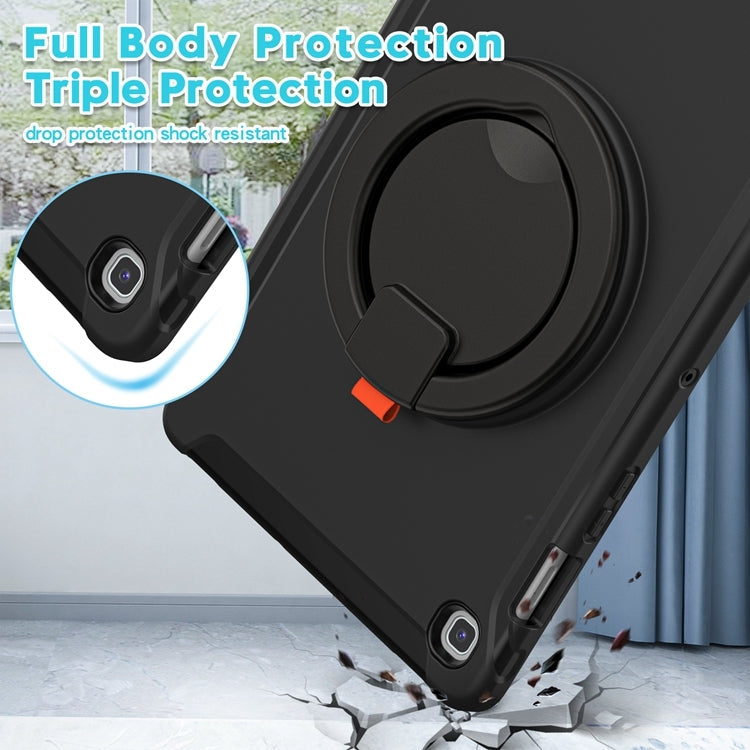 For Samsung Galaxy Tab S5e 10.5 inch T720 2019 Shockproof TPU + PC Protective Case with 360 Degree Rotation Foldable Handle Grip Holder & Pen Slot(Black)