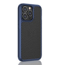 For iPhone 13 Pro Pioneer Carbon Fiber Texture Shockproof TPU + PC Case (Blue)