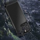 For iPhone 13 Pro Pioneer Carbon Fiber Texture Shockproof TPU + PC Case (Blue)