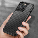 Pioneer Carbon Fiber Texture Shockproof TPU + PC Case For iPhone 13 Pro Max(Black)