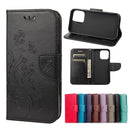 Butterfly Flower Pattern Horizontal Flip Leather Case with Holder & Card Slots & Wallet For iPhone 13(Black)