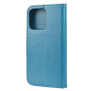 Butterfly Flower Pattern Horizontal Flip Leather Case with Holder & Card Slots & Wallet For iPhone 13(Blue)