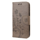 Butterfly Flower Pattern Horizontal Flip Leather Case with Holder & Card Slots & Wallet For iPhone 13 Pro(Grey)
