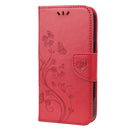 Butterfly Flower Pattern Horizontal Flip Leather Case with Holder & Card Slots & Wallet For iPhone 13 Pro(Red)