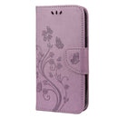 Butterfly Flower Pattern Horizontal Flip Leather Case with Holder & Card Slots & Wallet For iPhone 13 Pro Max(Light Purple)