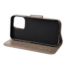 Butterfly Flower Pattern Horizontal Flip Leather Case with Holder & Card Slots & Wallet For iPhone 13 Pro Max(Grey)