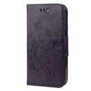 Butterfly Flower Pattern Horizontal Flip Leather Case with Holder & Card Slots & Wallet For iPhone 13 Pro Max(Deep Purple)
