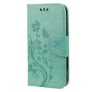 Butterfly Flower Pattern Horizontal Flip Leather Case with Holder & Card Slots & Wallet For iPhone 13 Pro Max(Green)
