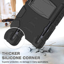 For Samsung Galaxy Tab S7+/ Tab S7 FE / Tab S8+ 3-Layer Protection Screen Frame + PC + Silicone Combination Case with Holder(Black+Black)