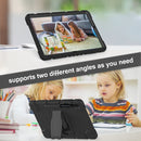 For Samsung Galaxy Tab S7+/ Tab S7 FE / Tab S8+ 3-Layer Protection Screen Frame + PC + Silicone Combination Case with Holder(Black+Black)